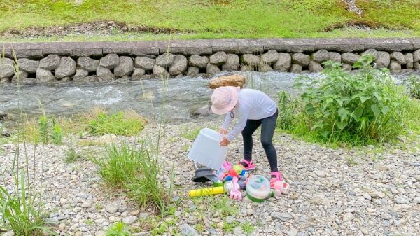 のびのび川遊びできる時間帯